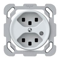 UP-Steckdose origin 2×Typ 23 bel.grün 16A 230V 77×77mm weiss