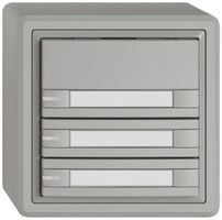 Poussoir universel AP EDIZIO.liv UNI SNAPFIX® 12…48V a.LED 6× comm.1T étiqu.grc