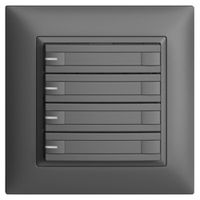 UP-KNX-Taster RGB EDUE FMI, 250mW, m.RGB-LED, m.Papier, 4×Taste, 2×Tastenb., dgu