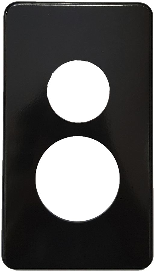 Abdeckplatte 2×II 43+58/60mm schwarz
