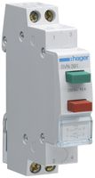 EB-Taster Hager 16A 230V 1 Schliesser 1 Öffner 0 Wechsler Knopf rot/grün 1TE