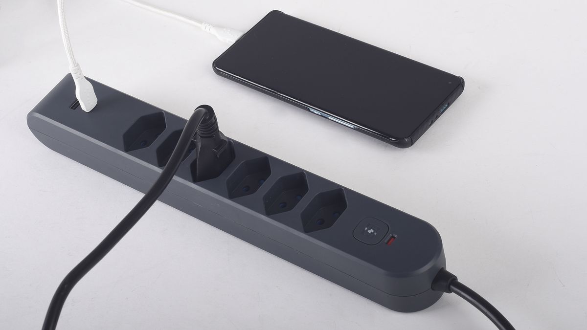 Prise multiple Steffen STEBA IQ 6×T13 1×USB-A 1×USB-C PD 3m anthracite