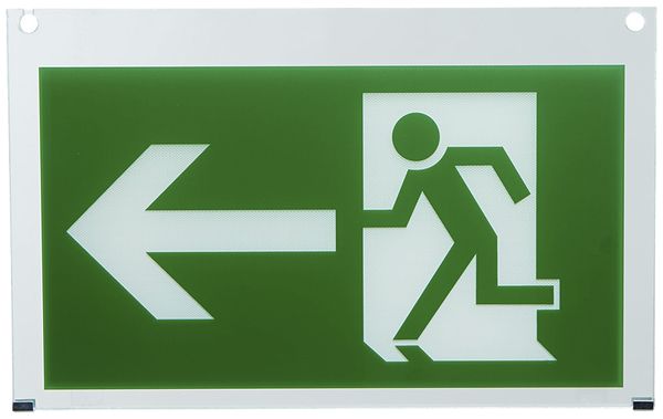 Plexi mit Piktogramm beidseitig Pfeil nach links Serie COV+VP