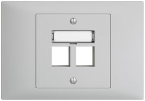 Kit de montage INC EDIZIOdue BKE, sortie droite 2×Keystone gris clair