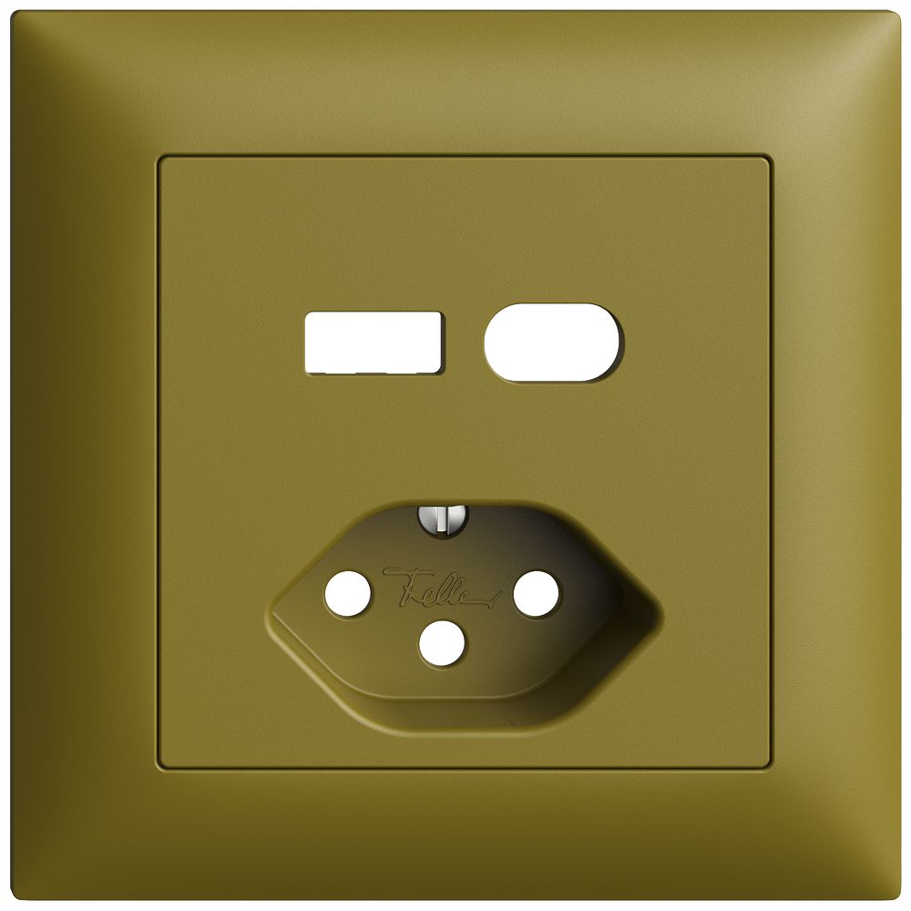 UP-Montageset Feller EDIZIOdue für Steckdose USB Typ A+C + Typ 13 olive
