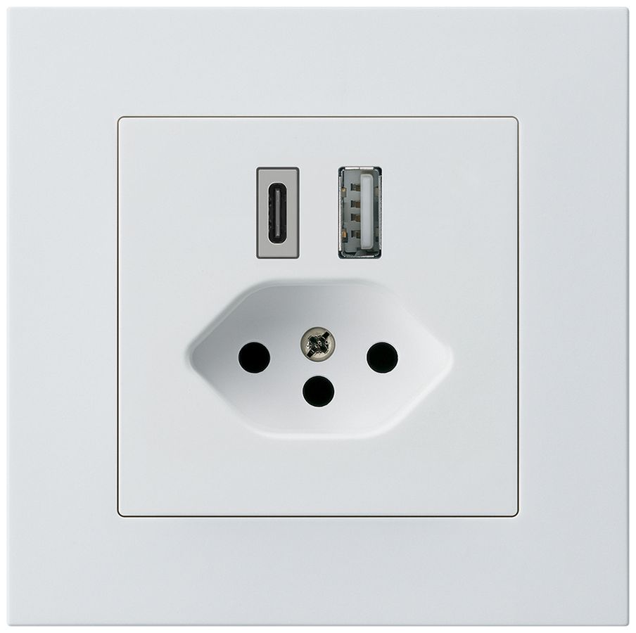 UP-USB-Ladesteckdose kallysto.pro 18W PD 1×Typ A 1×Typ C T13 weiss