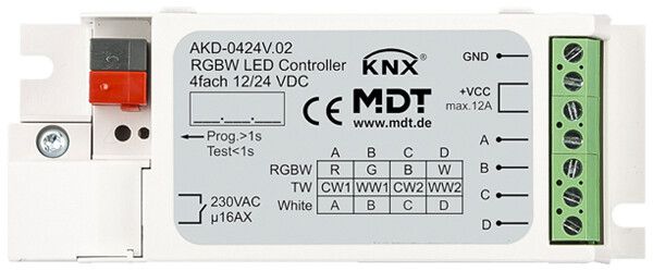 Alimentation LED KNX MDT AKD-0424V.02 4-can 72W 12…24V