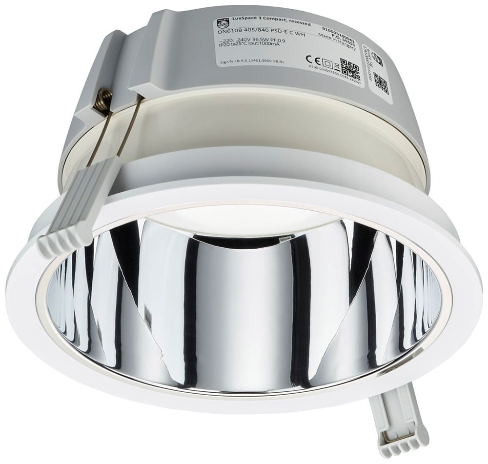 Downlight LED Philips LuxSpace Compact C 13.4W 2400lm 830 WB Ø214mm blanc
