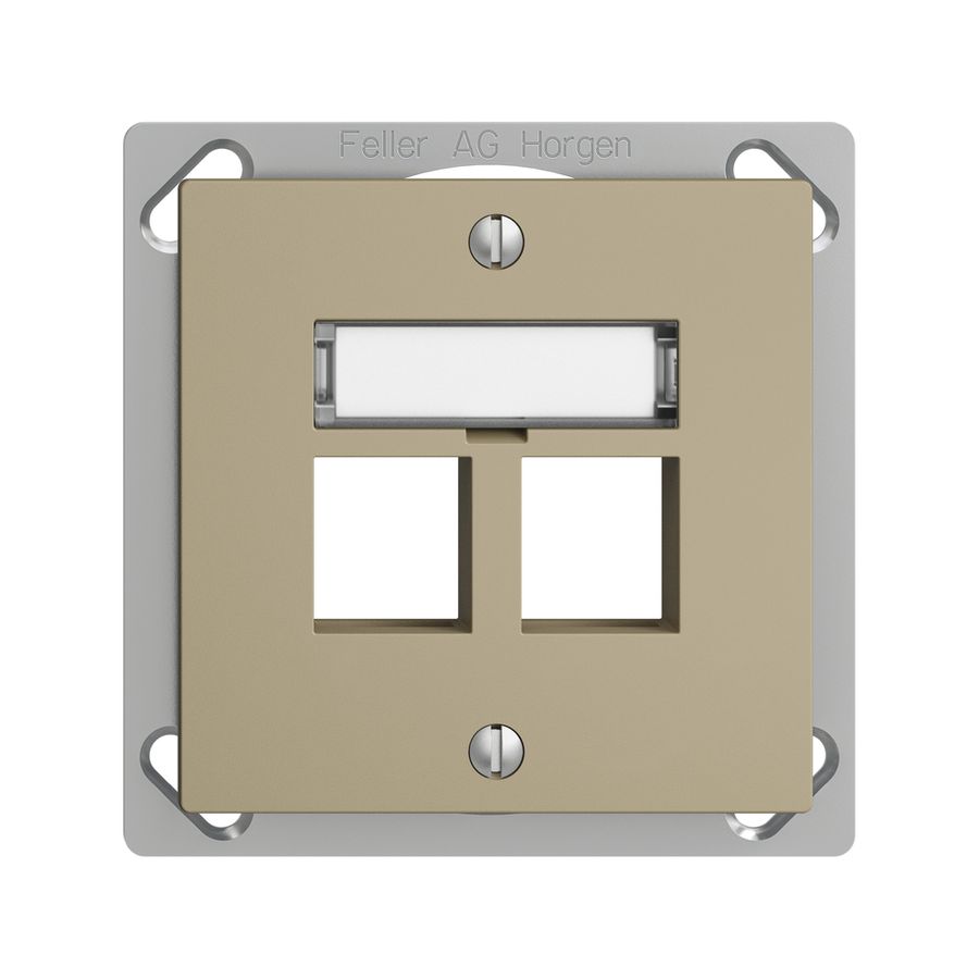 EB-Montageset EDIZIOdue FM.TE, Geradeauslass, für 2×Keystone, sand