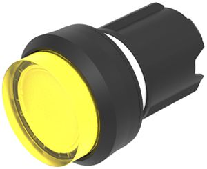 Leuchtdrucktastervorsatz EAO45 hoch gelb Ø22.3mm IP67/IP69K Ring schwarz