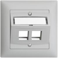 UP-Montageset EDIZIOdue FMI, mit Schrägauslasshaube, für 2×Keystone, hellgrau