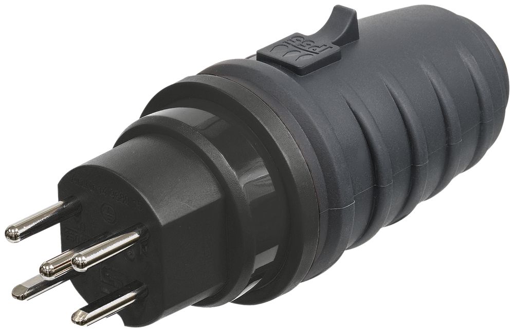 Spina Steffen T15 IP55 10A 400V, nero