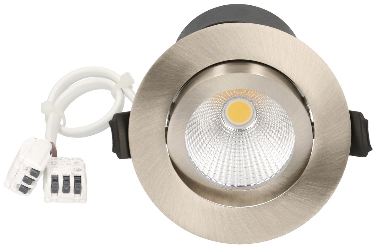 EB-LED-Spot maxLUCE DISC 230 7W 650lm 3000K IP44 MB DIM Ø68…72mm Nickel 36°