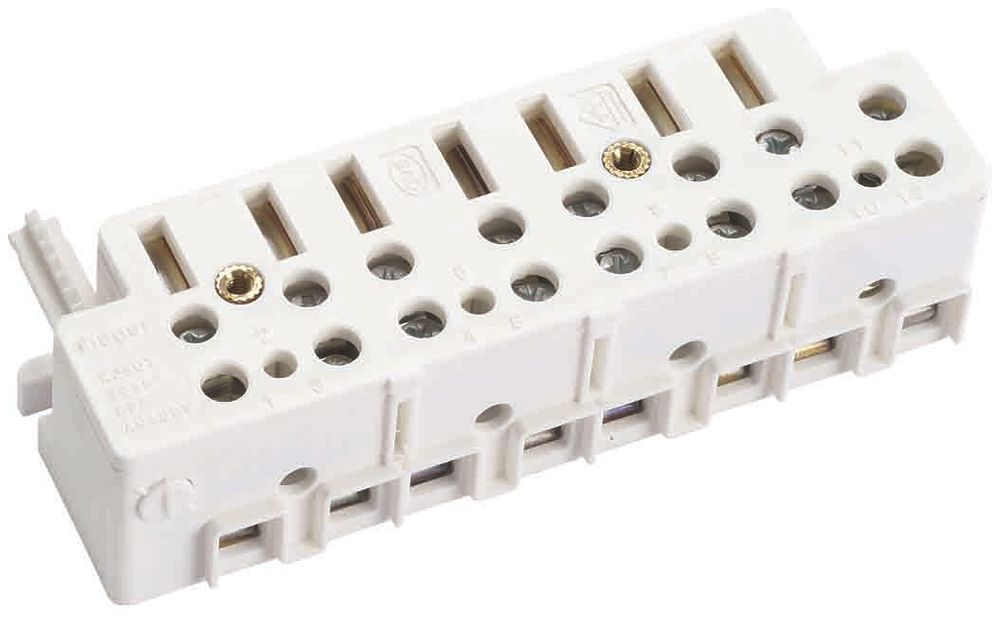 Borne à fiche pour compteur Hager 63A section de câble 2.5…25mm² jeu 15 pièces