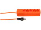 Prise multiple MH Swiss-Line 2.5m 5×T13 orange 2 aimants
