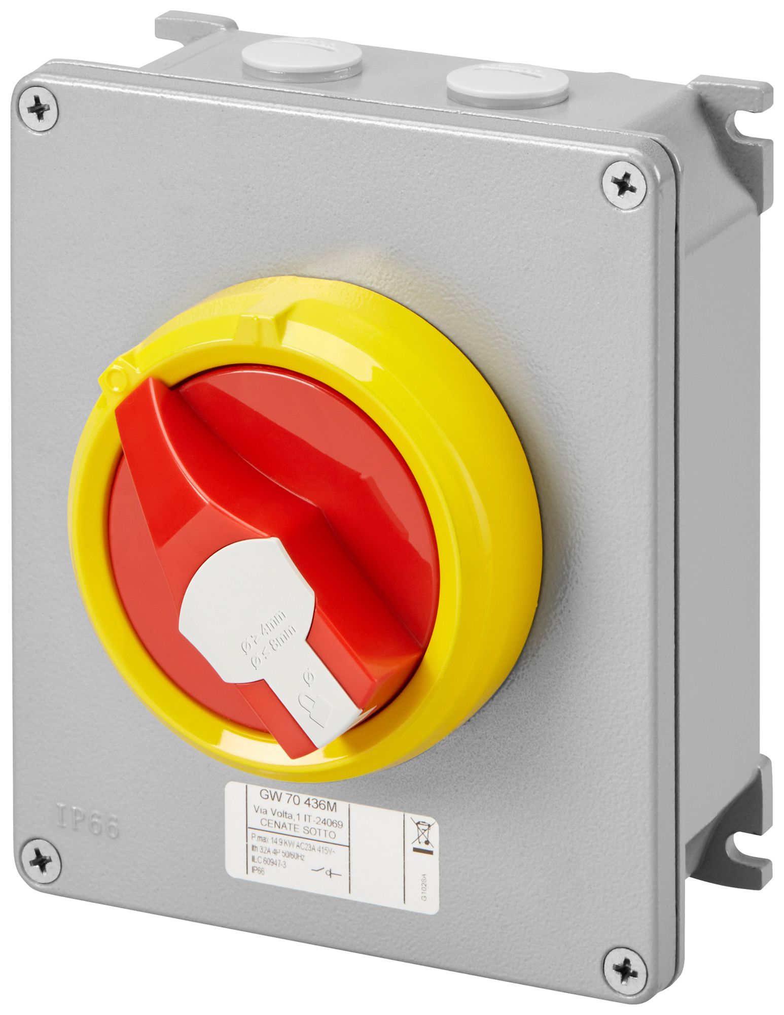 AP-Not-Aus-Schalter Gewiss 70 RT HP 3P 25A IP66