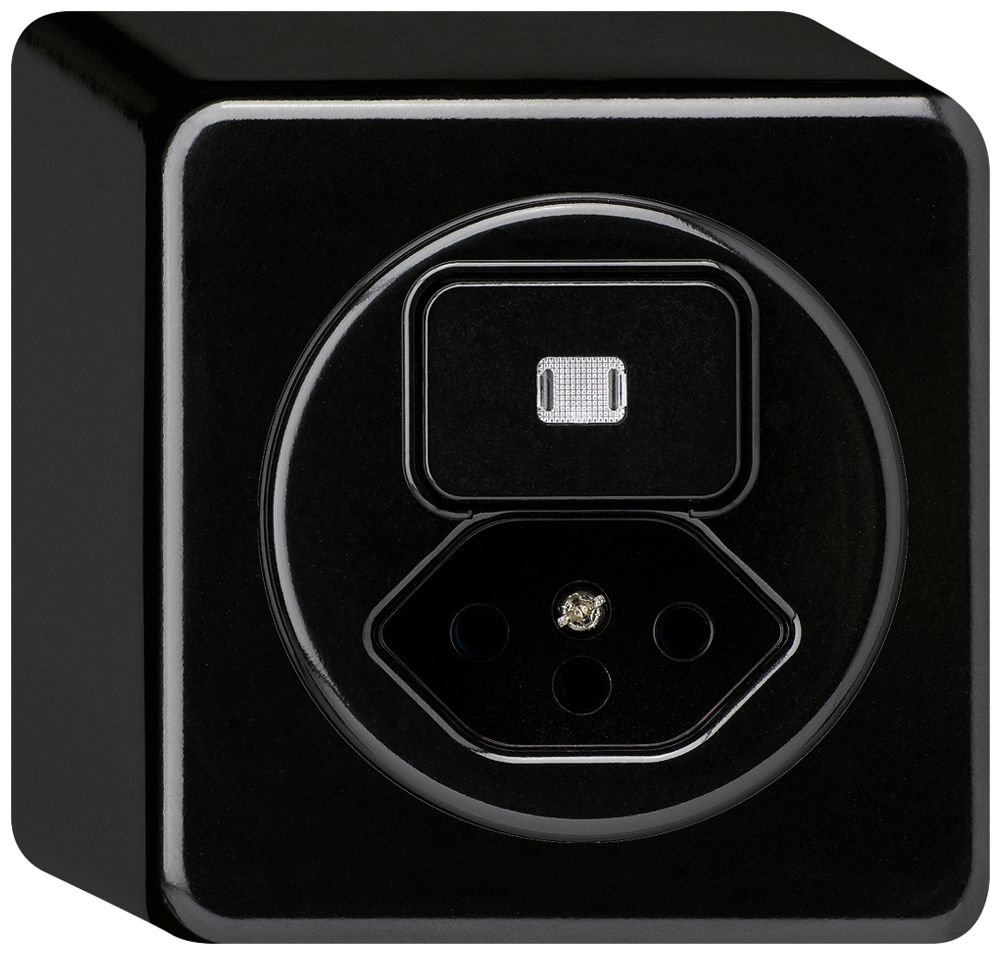 AP-Kombination beleuchtet basico AR/1L+Typ 13 schwarz