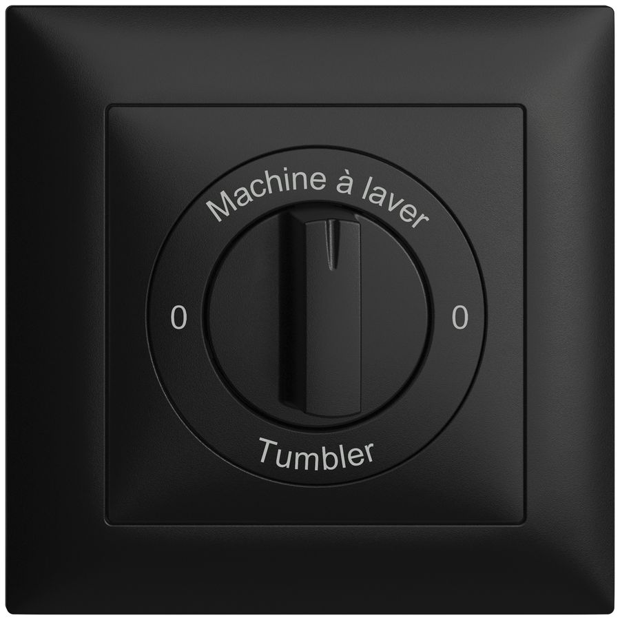 Frontset 0-Machine à laver-0-Tumbler EDIZIOdue 88×88mm schwarz