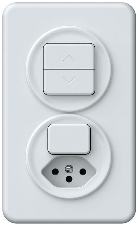 Combinazione INC origin interruttore tapparelle + sch 3/1L+T13 88×148mm bianco