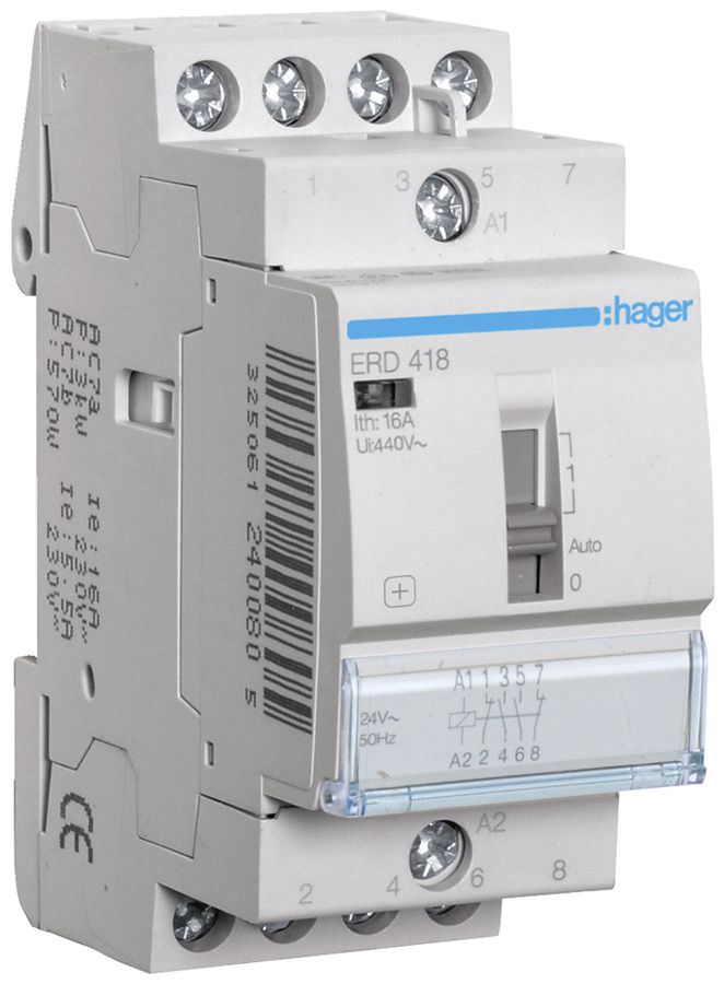 REG-Schütz Hager 24VAC 2 Schliesser 2 Öffner 16A 2TE