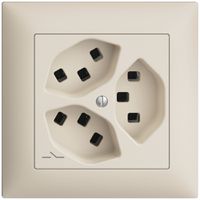 Presa INC 3×T23 Feller EDIZIOdue FMI, 1×separato, morsetti a innesto, crema