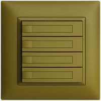 Poussoir ENC KNX 4× EDIZIOdue olive RGB sans LED avec insert papier