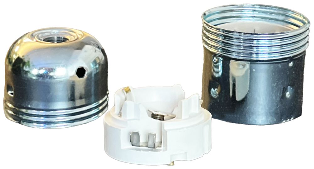 Douille Elektrogros douille à visser E27 zingué blanc