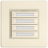 UP-KNX-Taster RGB EDIZIO.liv SNAPFIX® Temperaturfüh.RGB-LED Pap.4×T 2-Tbed.cr