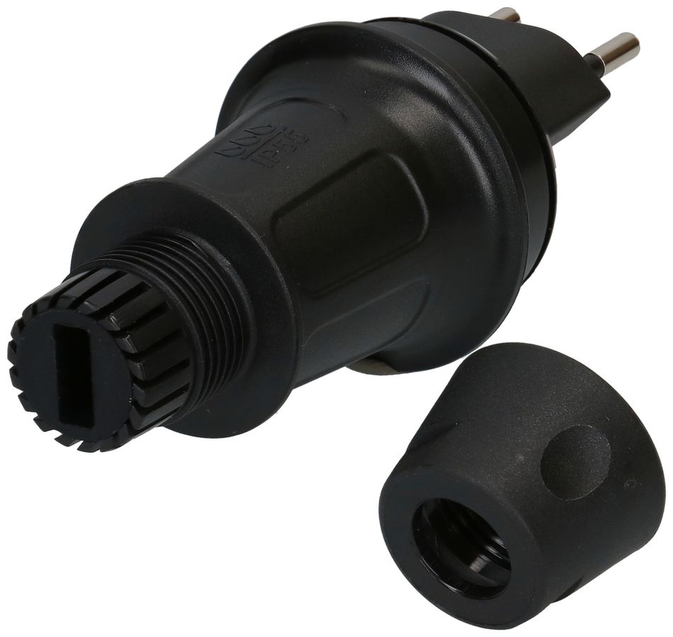 Stecker Typ 13 MH TH55 flach 10A 230V 3P schwarz