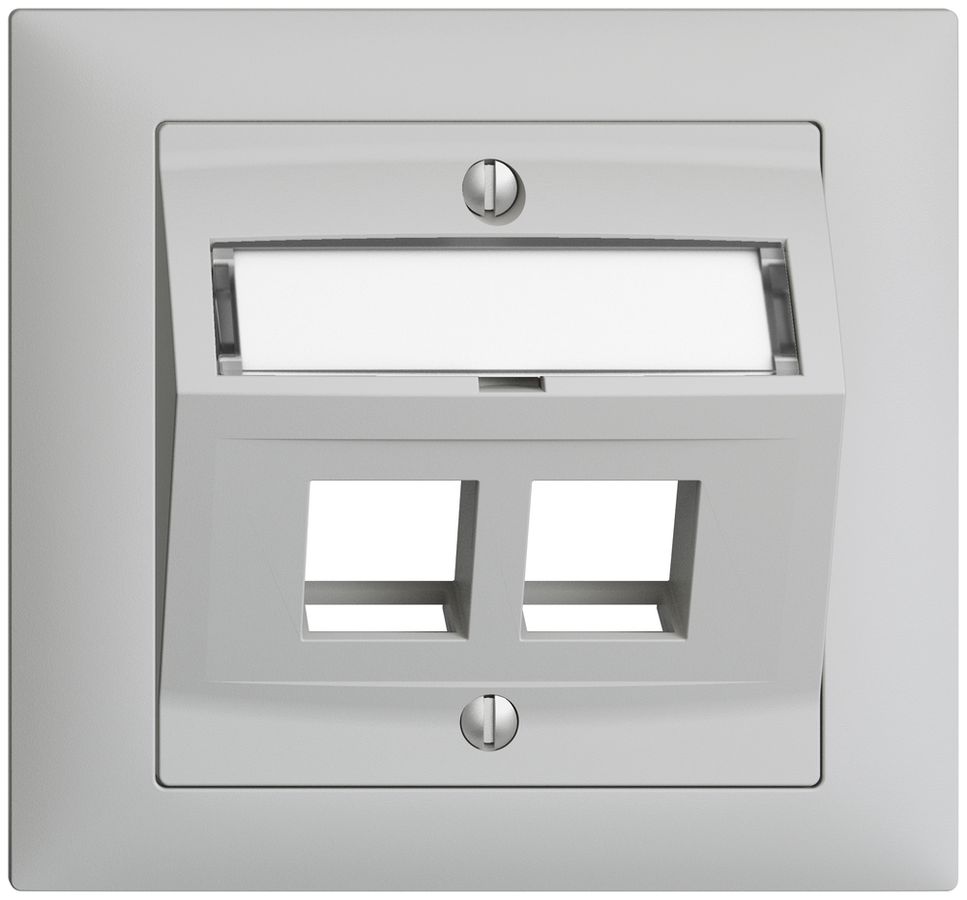 EB-Montageset EDIZIOdue FKE, mit Schrägauslasshaube, für 2×Keystone, hellgrau