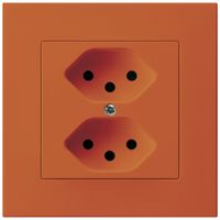 Presa INC Hager KPR, 2×T13, 10A 250V, arancione