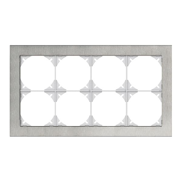 Abdeckrahmen EDIZIOdue prestige 2×4 chromstahl geschliffen