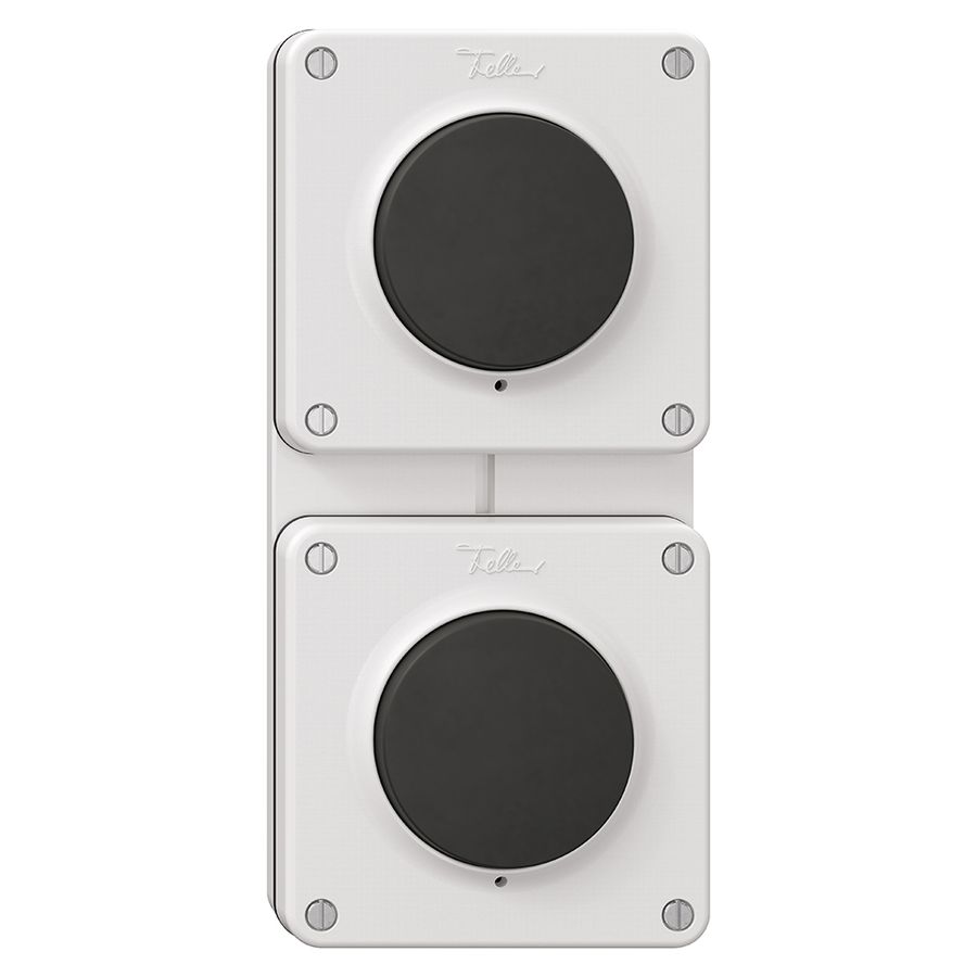 NUP-Kombination NEVO, 2×Druckschalter Schema 3/1L, weiss