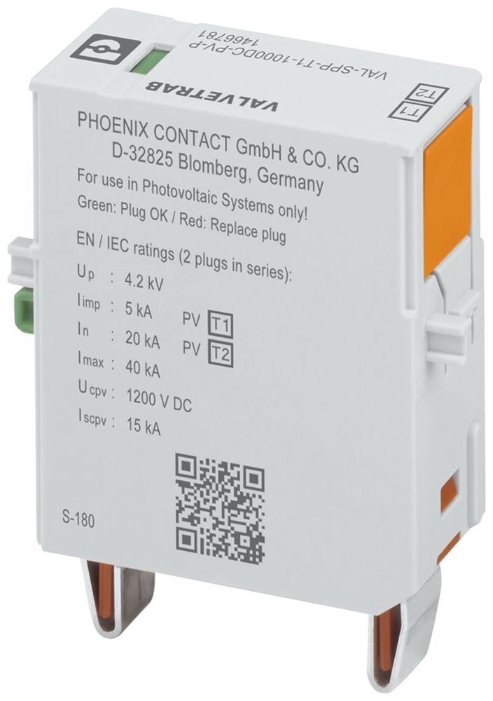PV-Kombiableiter-Einsatz PX VAL-SPP-T1-1000DC-PV-P DC 1L 1000V 1TE