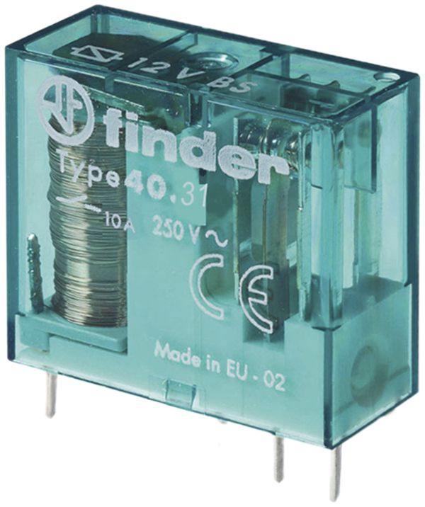 Relais commutation Finder 40, 1C 10A/24VUC AgNi 288Ω 3.5mm RT II