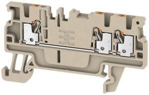 Borne de passage Weidmüller A3C PUSH IN 1.5mm² 3 connex.TS35 beige