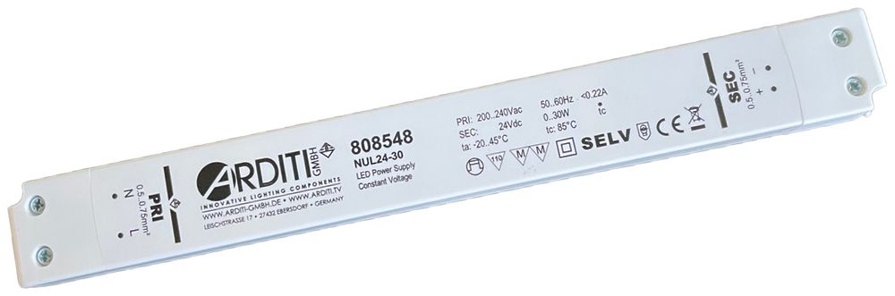 LED-Konverter 24VDC 30W 251×30×16mm