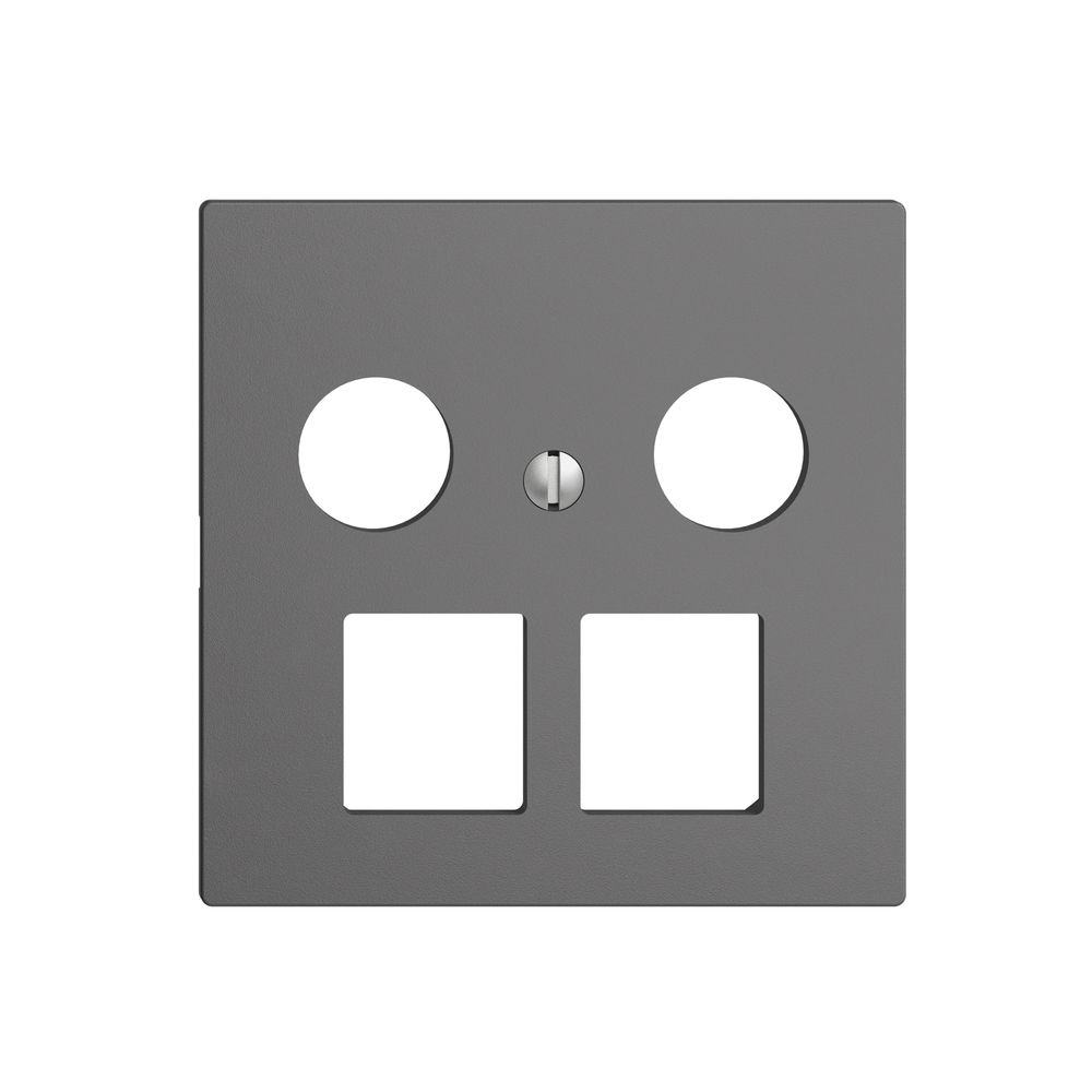 Kit de recouvrement EDIZIOdue F, p.prise multimédia, p.2×RJ45 Keystone grf