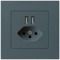 UP-Steckdose 2×USB & T13 kallysto.pro 2400mA anthrazit