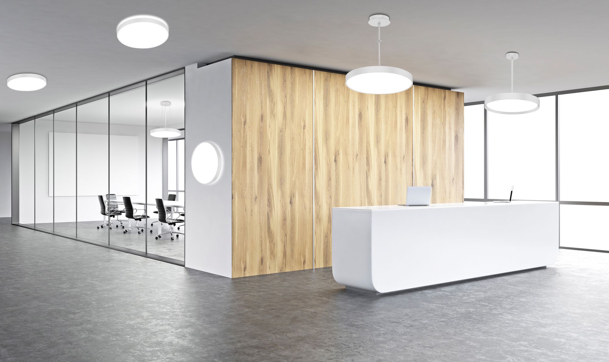 LED-Deckenleuchte DOTLUX DISCugr 60W 7360lm 830/835/840 IP40 DALI Ø600mm weiss