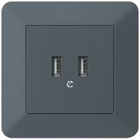 Prise de charge USB ENC Hager kallysto.trend 240V 2400mA anthracite