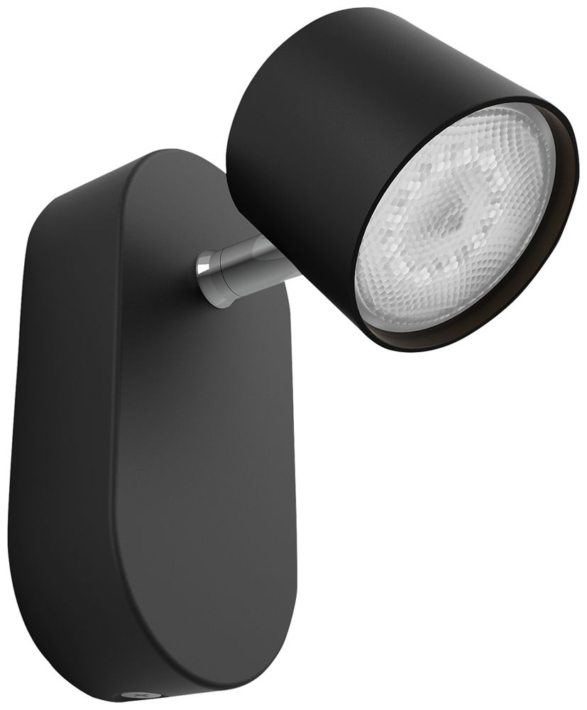 Spot LED Philips STAR 4.5W 500lm 2700K 45° REG 118×60mm nero 1×Spot