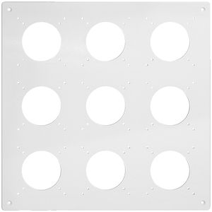 Plaque de montage ENC 3×3 Feller NEVO, pour combinaison, avec 9×NUP, noir