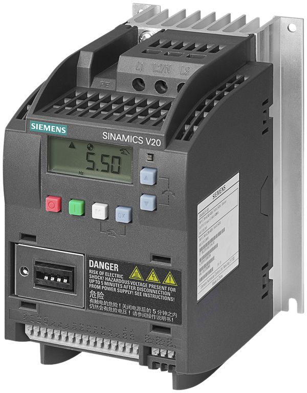 Frequenzumrichter Siemens SINAMICS V20 0.37kW 3AC ungefiltert Modbus