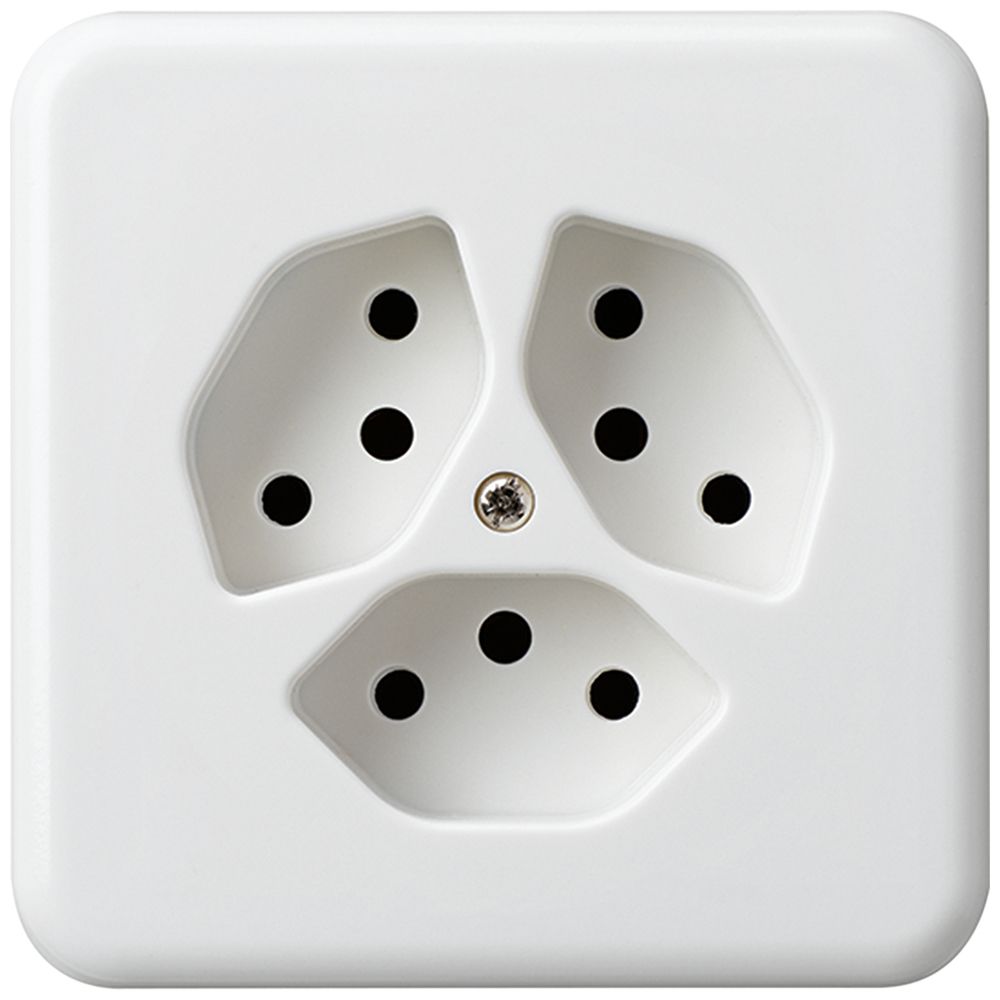 UP-Steckdose basico 3×Typ 13 weiss für BOMI