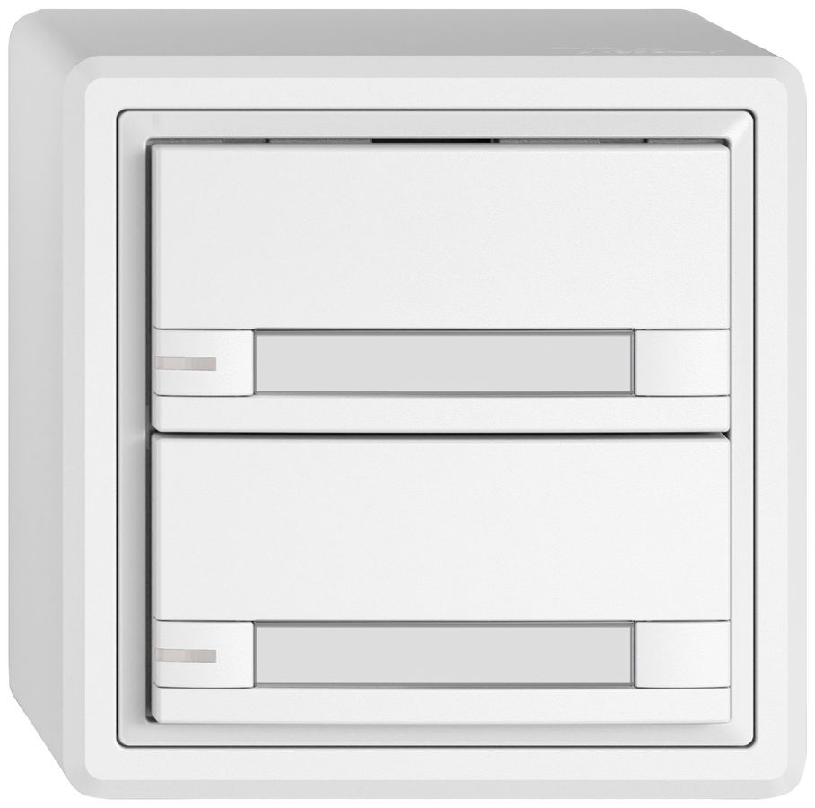 AP-Universaltaster EDIZIO.liv UNI SNAPFIX® 12…48V m.LED blau 2× Pap.ws