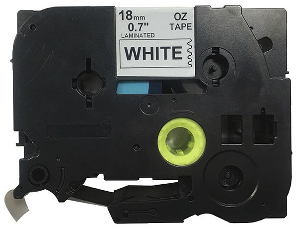 Cassetta nastro compatibile con OZE-S241, 18mm×8m, bianco/nero