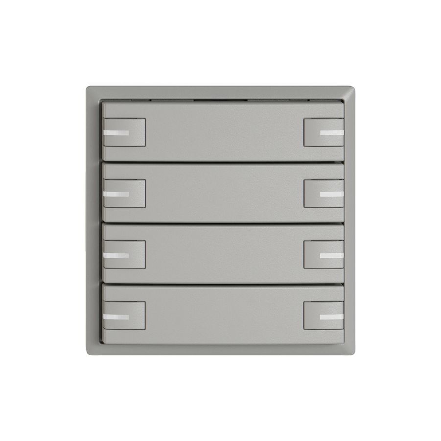 Poussoir KNX RGB EDIZIO.liv SNAPFIX® capteur temp.RGB-LED 8× comm.1T grc