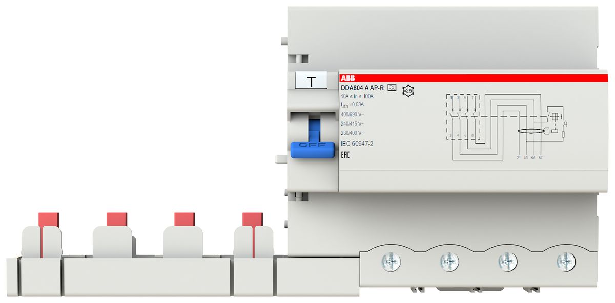 Fehlerstrom-Block ABB DDA804 A-100/0.03 APR 4P 400V A-0.03A 100A 3kA 6.5TE