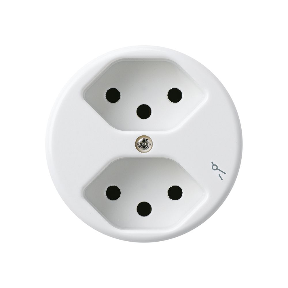 Einsatz zu UP-Steckdose basico 2×Typ 13S weiss